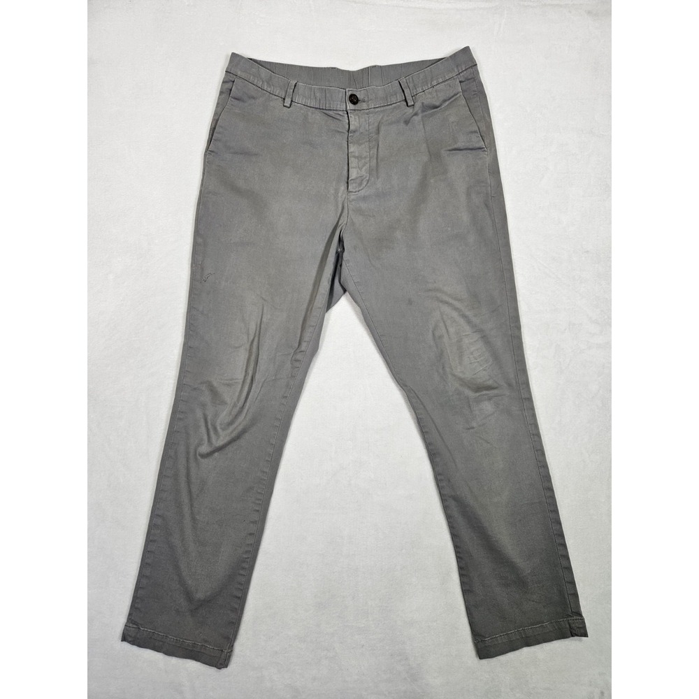 Bear Bottom Pants Men's 34* Gray Chino Cotton Elastic Straight
